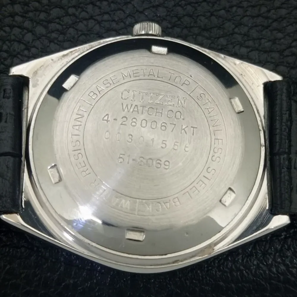 Vintage 1980 Citizen Automatic Mens Silver Watch W/daydate & Gold accents